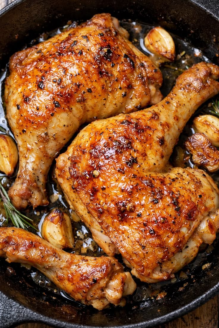 Honey-glazed roast chicken with herbs